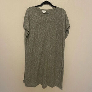 Pure J Jill Dress Womens Size Small Short Sleeve Gray Green Midi Casual